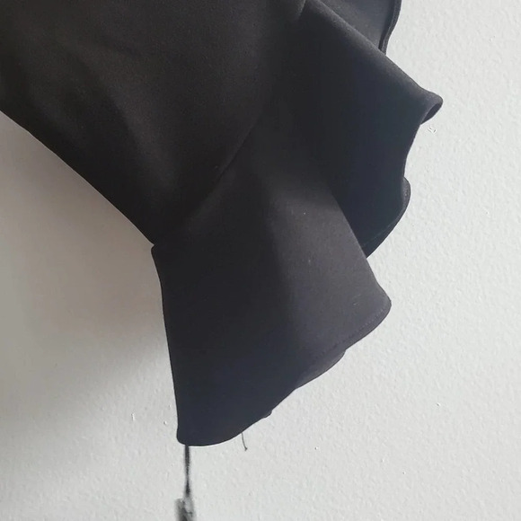 NWT Karl Lagerfeld Black Ruffle Sleeve Sheath Dress Size 6 - Picture 4 of 11